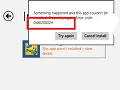 Win8应用商店下载安装应用错误0x80200024如何解决？
