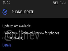 本周或将推送Win10手机版10586.494，其升级截图已曝光