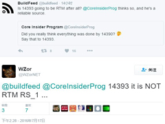 WZor称：Win10一周年更新预览版14393并非RTM版