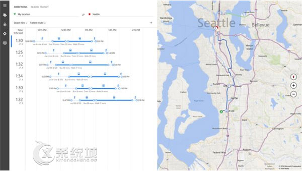 Win8.1版Bing地图预览新增公交搜索