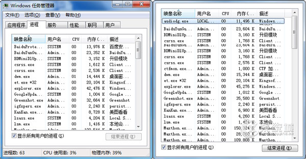 Win7任务管理器上的菜单栏消失了怎么恢复