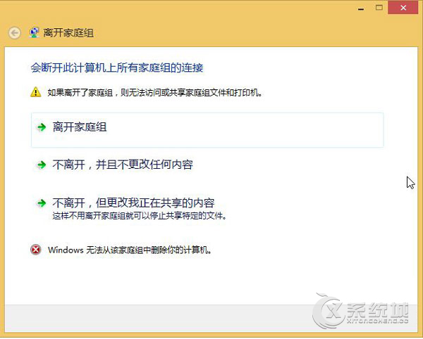 Windows8.1无法正常退出家庭组怎么办?