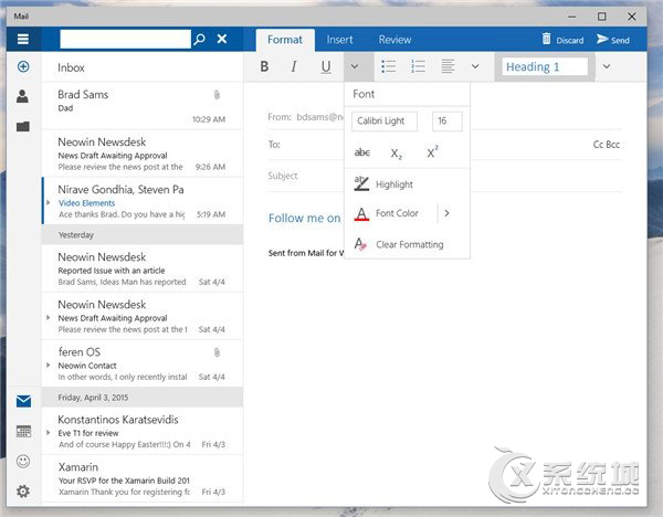 Win10 Build 10051泄漏：新邮件应用改头换面