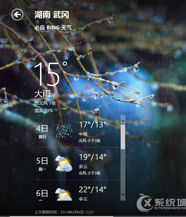 Win8.1天气应用怎么更改显示地址？