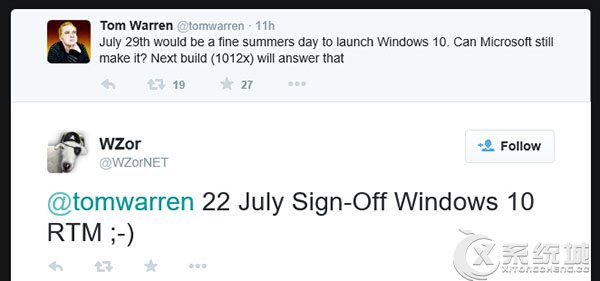 Win10 RTM正式版时间敲定7月22日！