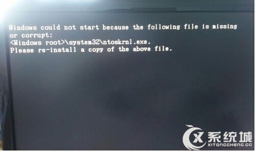 Windows7系统ntoskrnl.exe丢失无法开机怎么办？