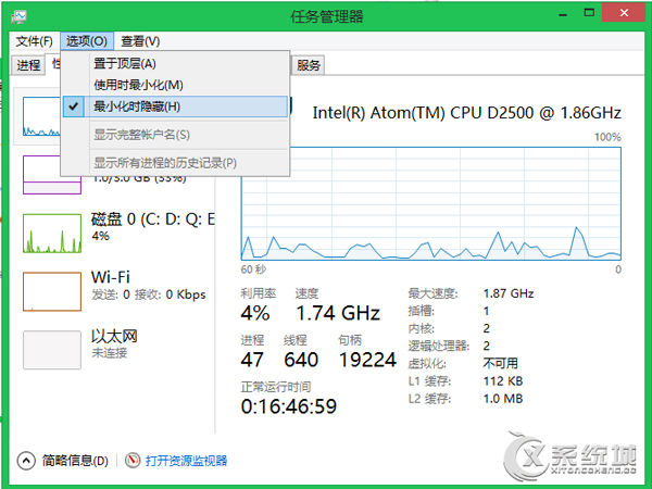 Windows8系统下如何查看电脑资源的占用情况