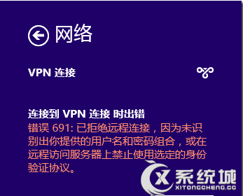 Win8无法连接VPN错误691解决方案