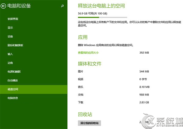 Win8.1系统下一键访问磁盘空间的方法