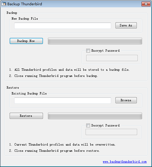 Backup Thunderbird(雷鸟数据备份软件) V1.0