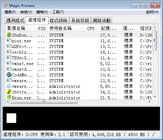 Magic Process(系统进程管理工具) V1.0 绿色版