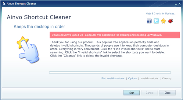 Ainvo Shortcut Cleaner(删除无效快捷方式) V2.3 绿色版