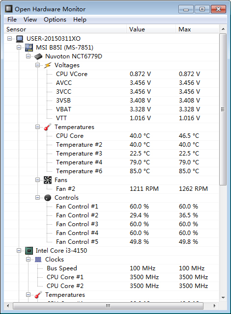 Open Hardware Monitor(硬件温度检查工具) V0.7.1 绿色版