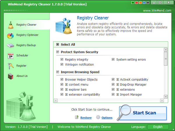 WinMend Registry Cleaner(注册表清理优化) V1.7.0