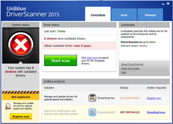 Uniblue DriverScanner(驱动升级工具) V2015