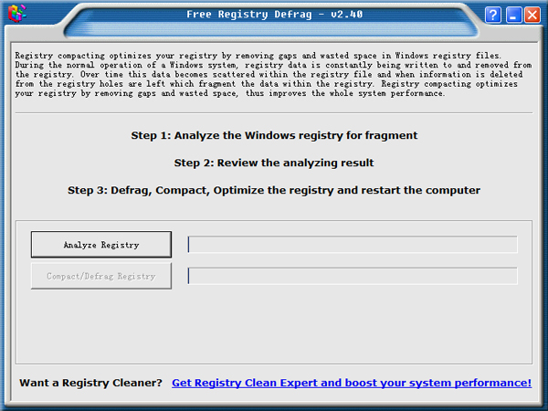 Free Registry Defrag(注册表优化) V2.40 绿色版