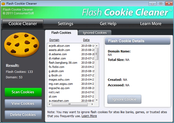 Flash Cookie Cleaner(清理工具) V2.0 绿色版