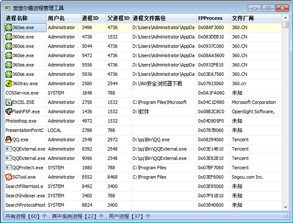 歪歪尔趣进程管理器 V1.0 绿色版