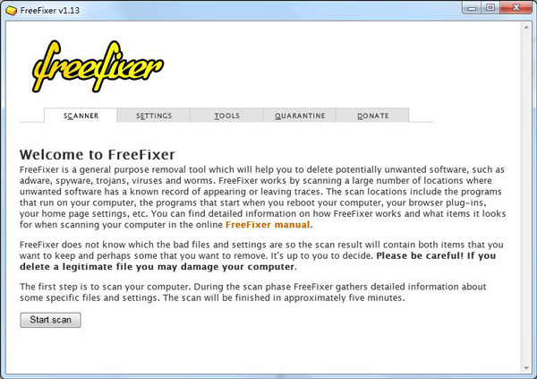 FreeFixer(扫描清除工具) V1.13