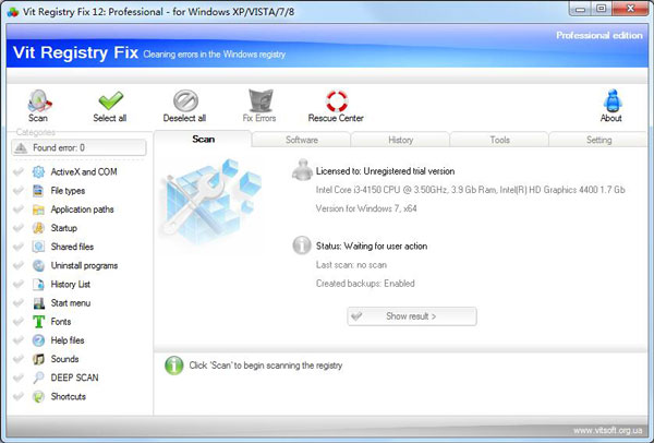 Vit Registry Fix(注册表清理程序) V12.5.0.0