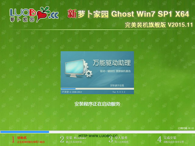 萝卜家园 GHOST WIN7 SP1 X64 完美装机旗舰版 V2015.11 (64位)