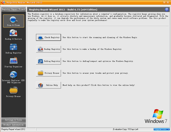 Registry Repair Wizard(注册表管理工具) V2012.6.7.2
