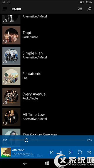 Win10 Mobile《Groove音乐》新增播放控制功能