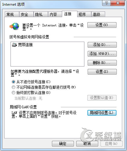 Win7如何取消IE局域网设置中的＂自动检测设置＂