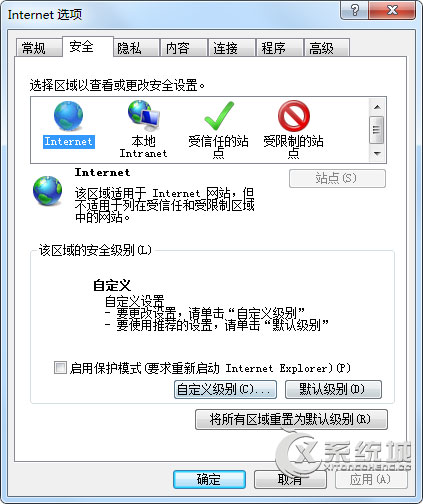 Win7 IE下载文件提示＂当前安全设置不允许下载该文件＂怎么办？