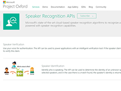 Project Oxford新增语音及视频识别API