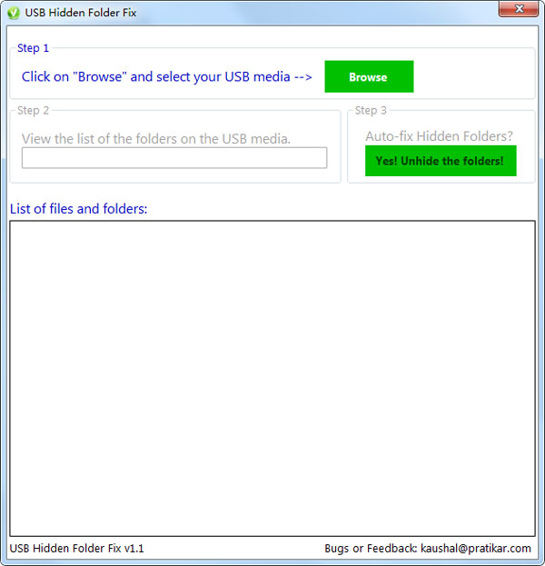 USB Hidden Folder Fix(USB隐藏文件修复工具) V1.1 绿色版