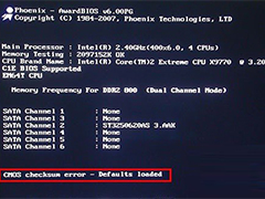 Win7开机自检提示CMOS checksum error-Defaults loaded的原因及应对措施