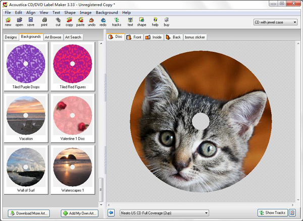 Acoustica CD/DVD Label Maker(CD封面制作软件) V3.33