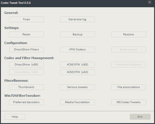 Codec Tweak Tool(解码器扫描修复工具) V6.0.6.0 绿色版