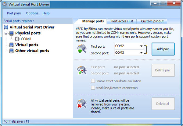 Virtual Serial Ports(虚拟串口软件) V3.12.0.495