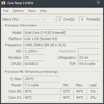 Core Temp(CPU监测工具) V1.0.6.0 绿色版 (64位)