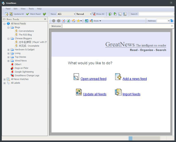 GreatNews(RSS阅读器) V1.0