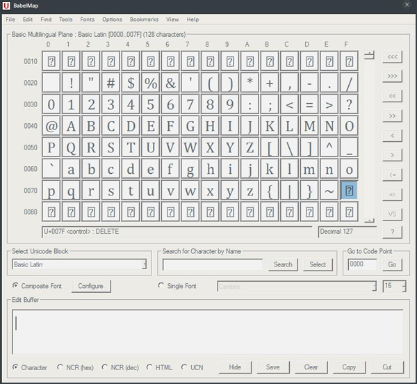 BabelMap(字符映射表) V8.0.0.1 绿色版