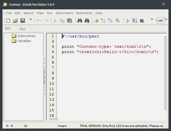 DzSoft Perl Editor(Perl开发工具) V5.8.9.7