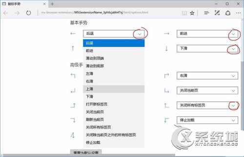 Win10开启或关闭Edge浏览器鼠标手势功能的方法