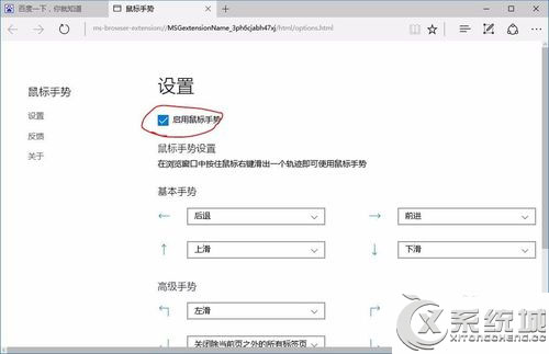 Win10开启或关闭Edge浏览器鼠标手势功能的方法