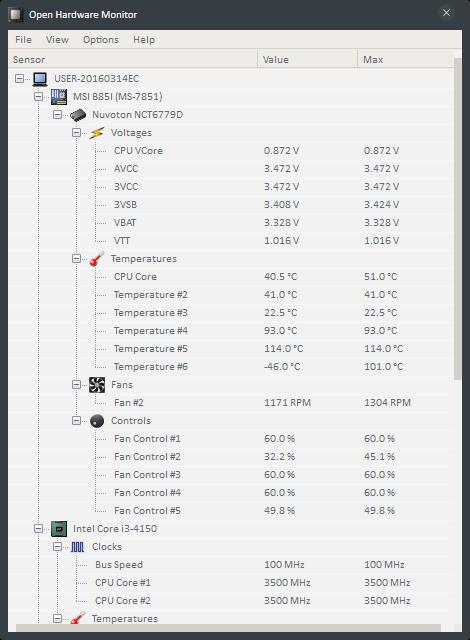 Open Hardware Monitor(硬件温度检查工具) V0.7.1