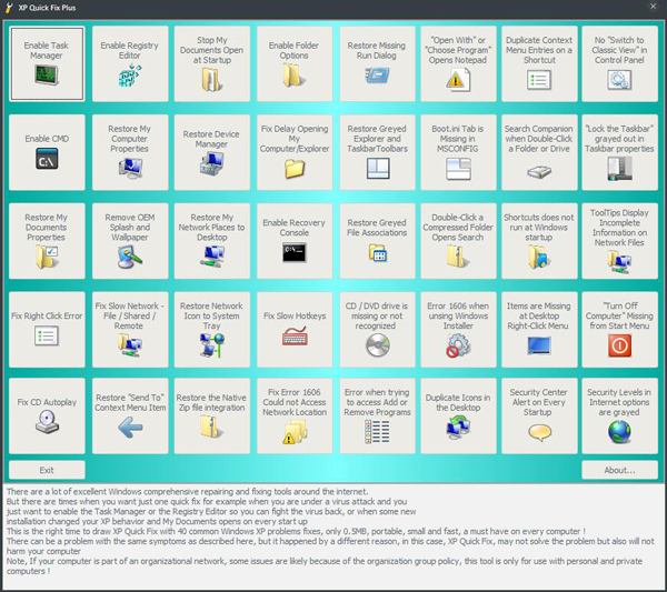 XP Quick Fix Plus(系统修复工具) V2.0.1.0