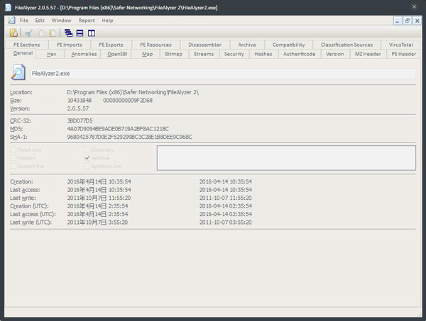 FileAlyzer(文件分析工具) V2.0.5.57
