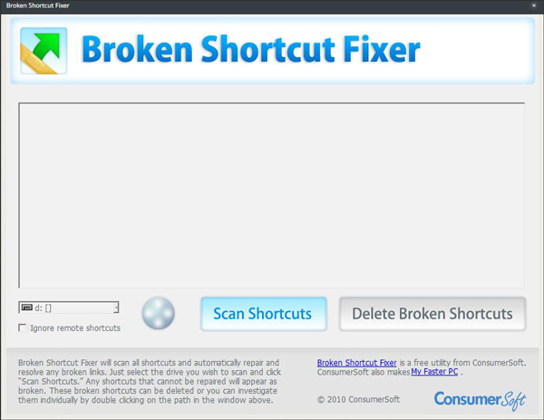 Broken Shortcut Fixer(清理无效快捷方式) V1.0 绿色版