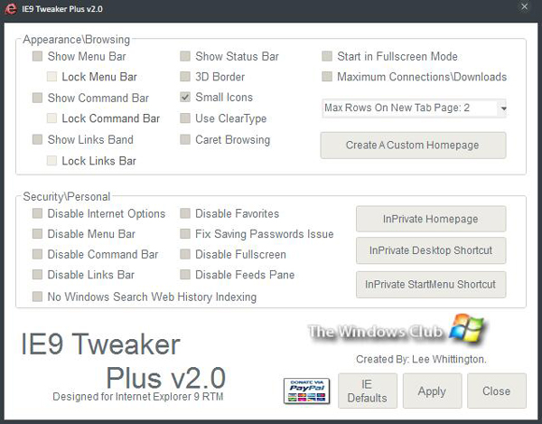 IE9 Tweaker Plus(IE9优化工具) V2.0 绿色版