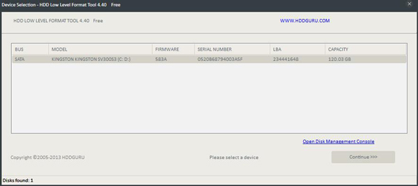 Hard Disk Low level format tool(硬盘低级格式化工具) V4.40