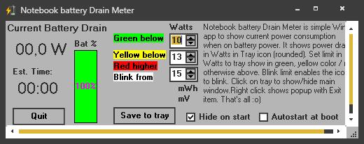 Notebook Battery Drain Meter(电池监测) V1.0 绿色版