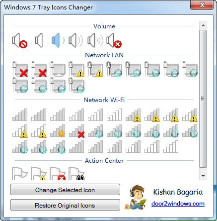 Windown 7 Tray Icons Changer(Win7任务栏图标修改) V1.0 绿色版