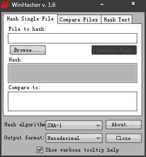 WinHasher(文件校验工具) V1.6 绿色版